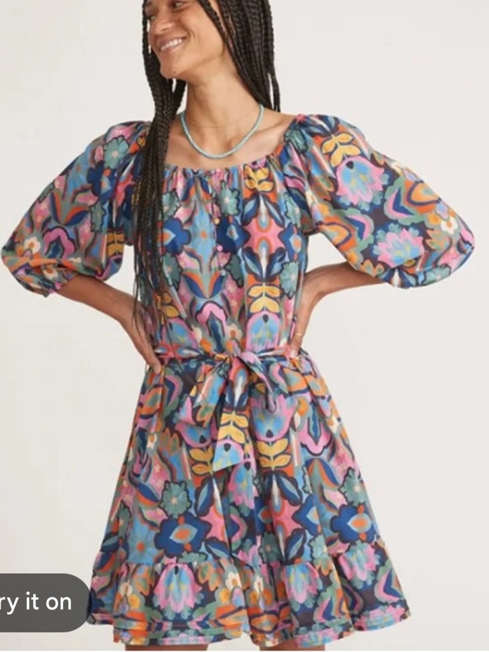 Marine Layer Multicolor Off-Shoulder Floral Mini Dress